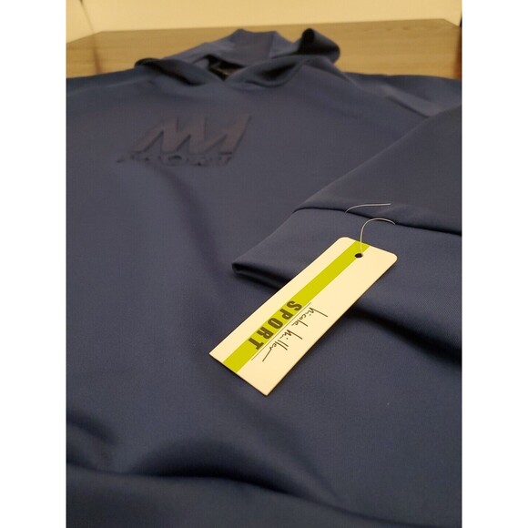 Nicole Miller Sport Hoodie Pressed Raised Print Dark Teal Scuba Pullover 3XL NWT - Picture 4 of 15